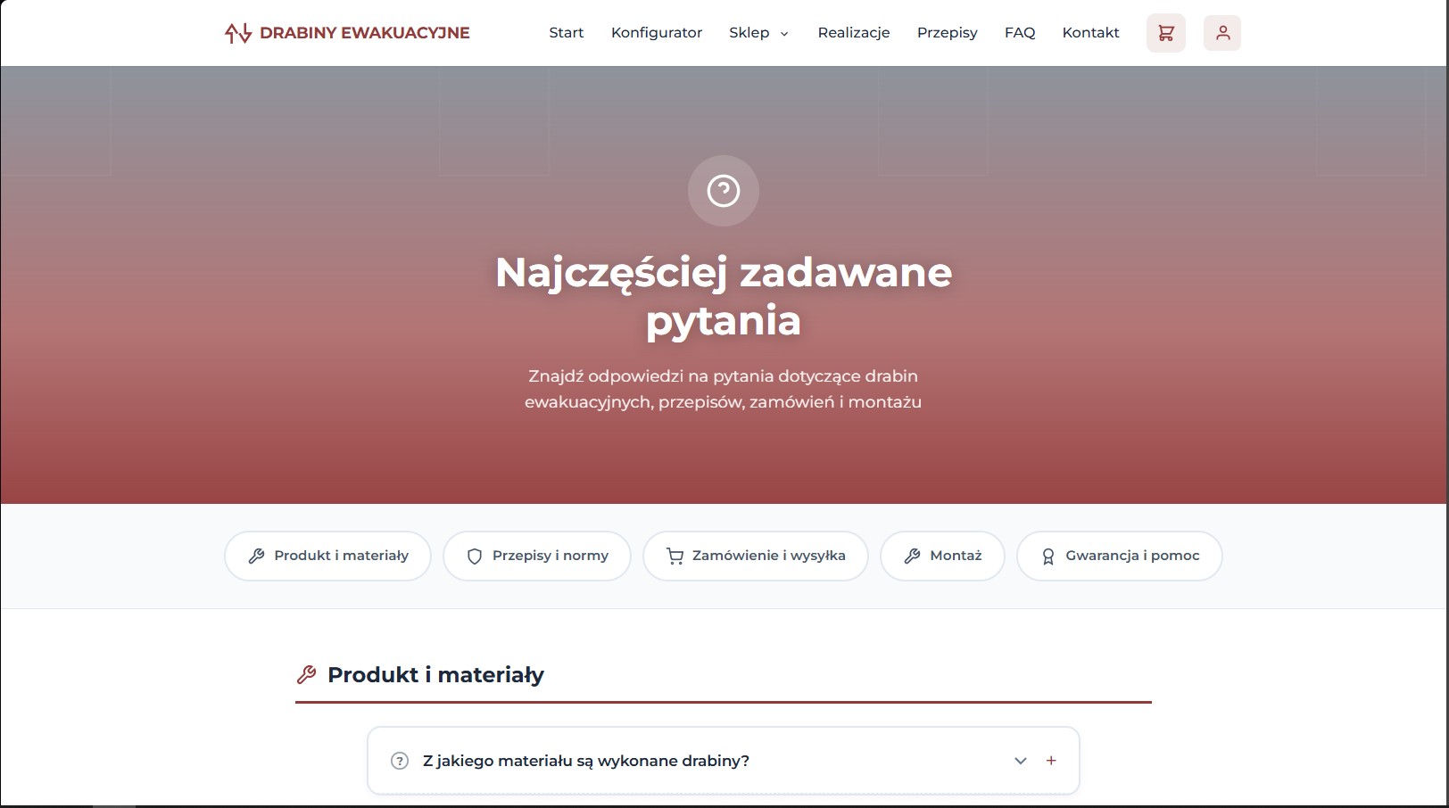Sekcja FAQ
