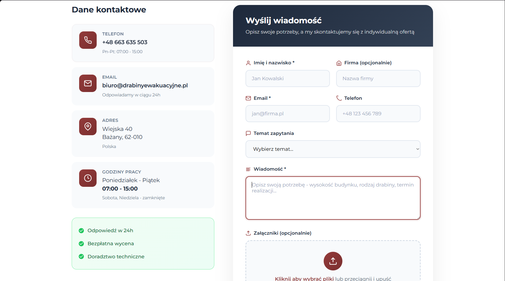 Formularz kontaktowy